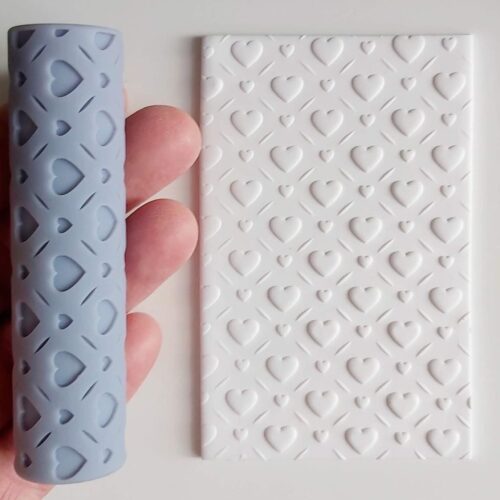 Texture Roller for Polymer Clay (Petite Heart Texture)