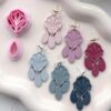 Feyre Duo Dangle Clay Cutter, Polymer Clay Earring Cutters, Floral Fan Design