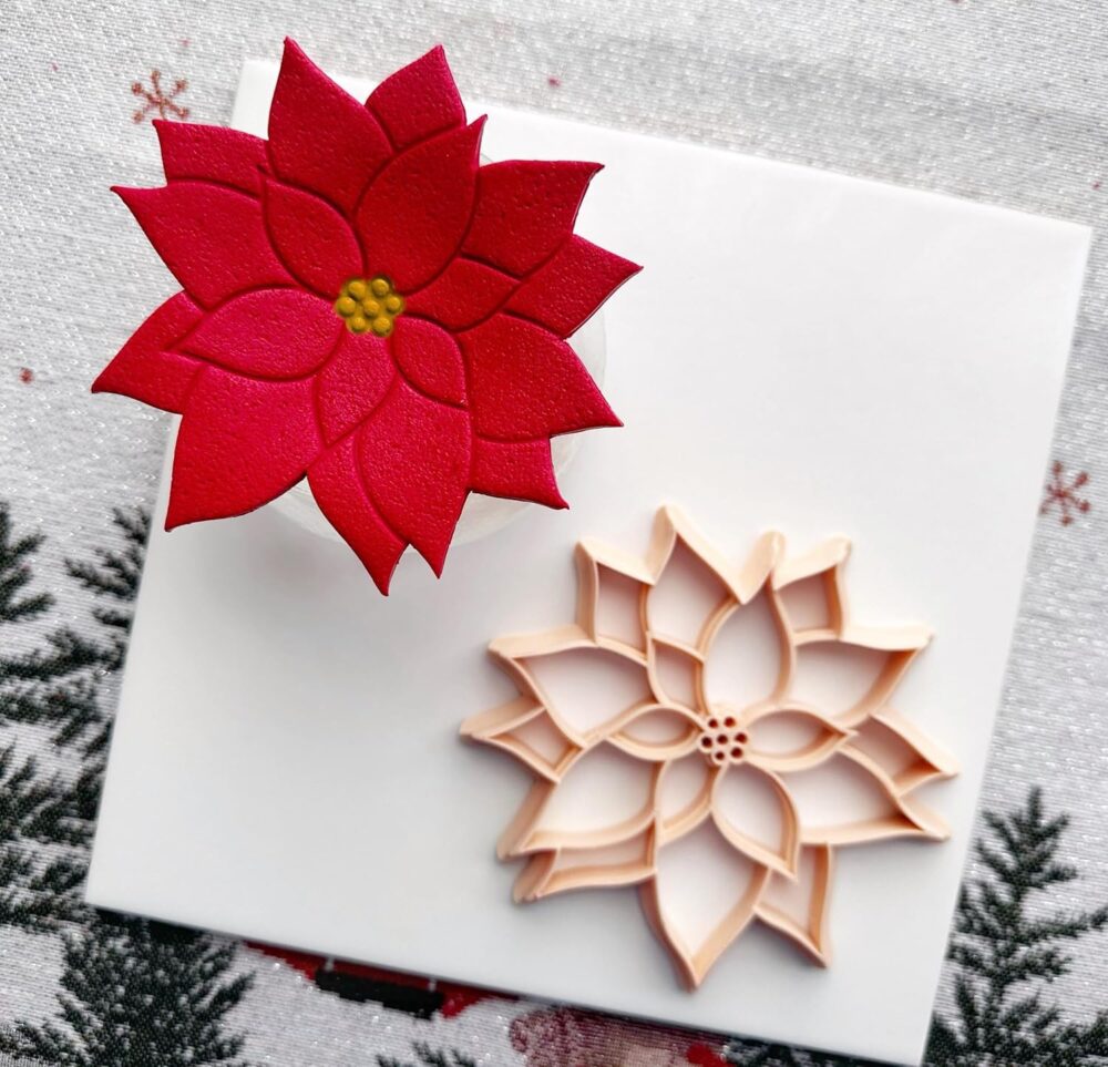 Poinsettia Flower Trinket Dish Clay Cutter, Ring Dish Clay Cutter, JWELLERY Dish Clay Cutter. Home Decor, Fridge Magnet, DIY KIT