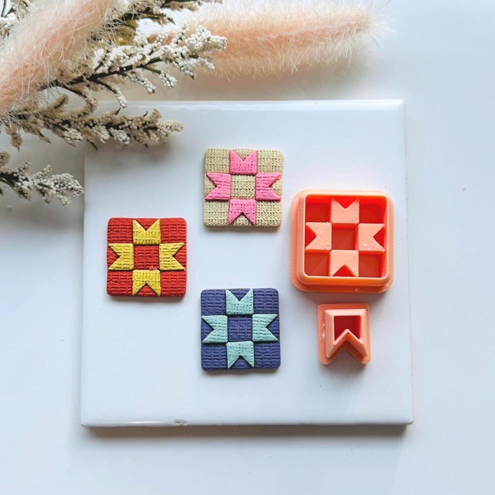 Quilted Square Polymer Clay Cutter Set