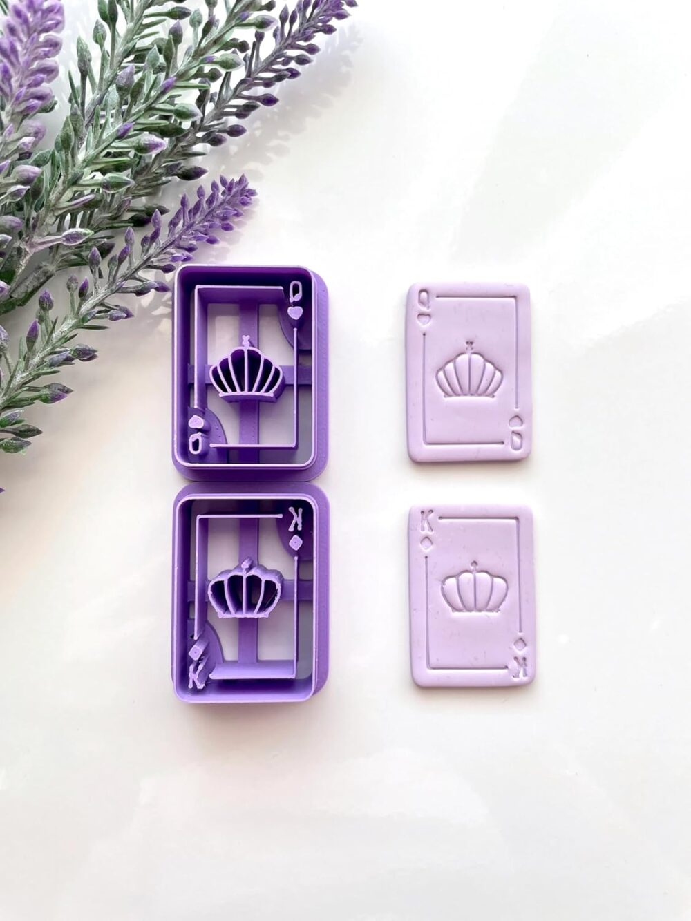 MAIN IMAGE Queen and King Card Crown Polymer Clay Cutter