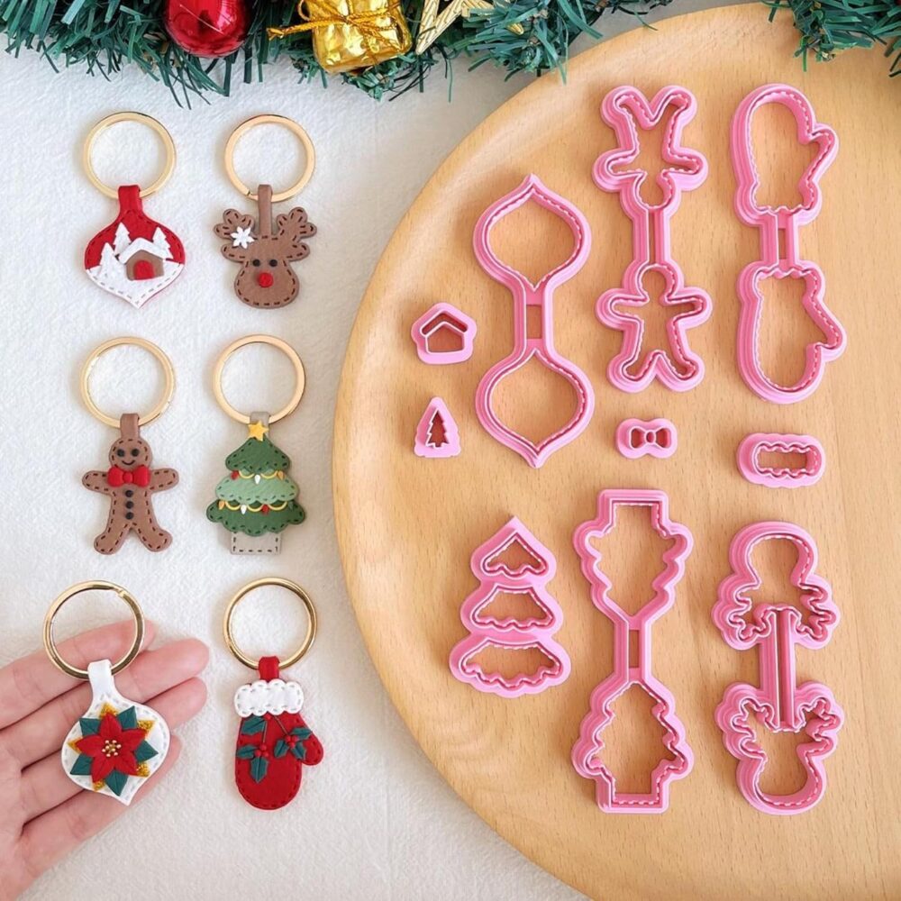 Christmas Keychain Polymer Clay Cutters Set