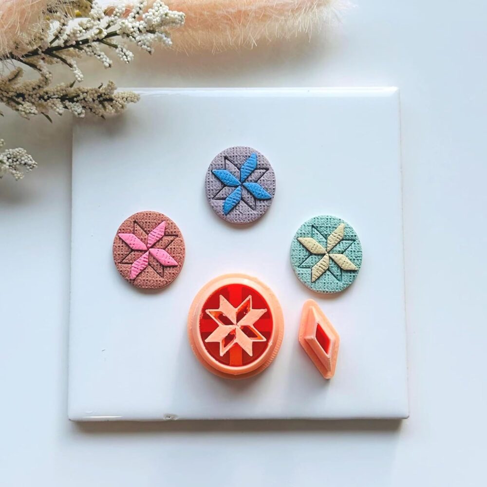 Quilted Star Polymer Clay Cutter Set