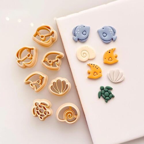 Summer Studs II Ocean Theme Clay Cutters, Fish, Turtle, Shell Shapes