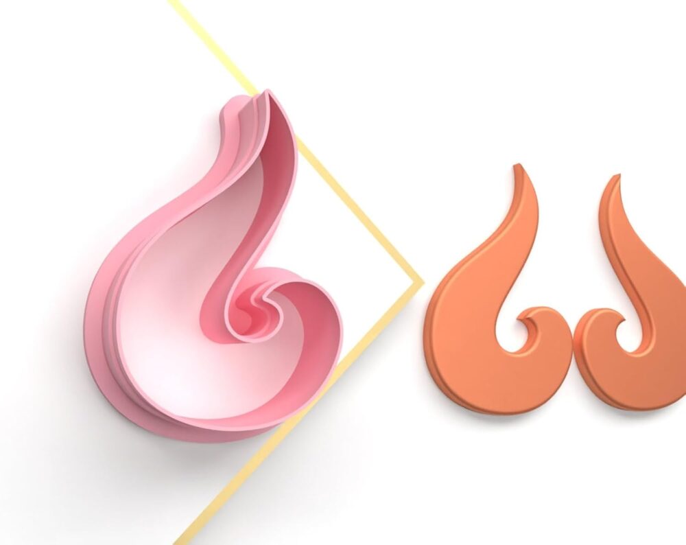Curved Flame Polymer Clay Cutters