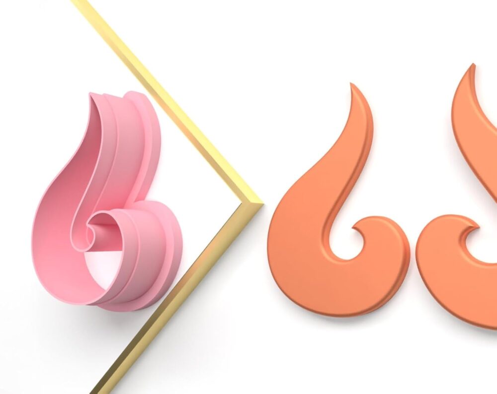 Curved Flame Polymer Clay Cutters