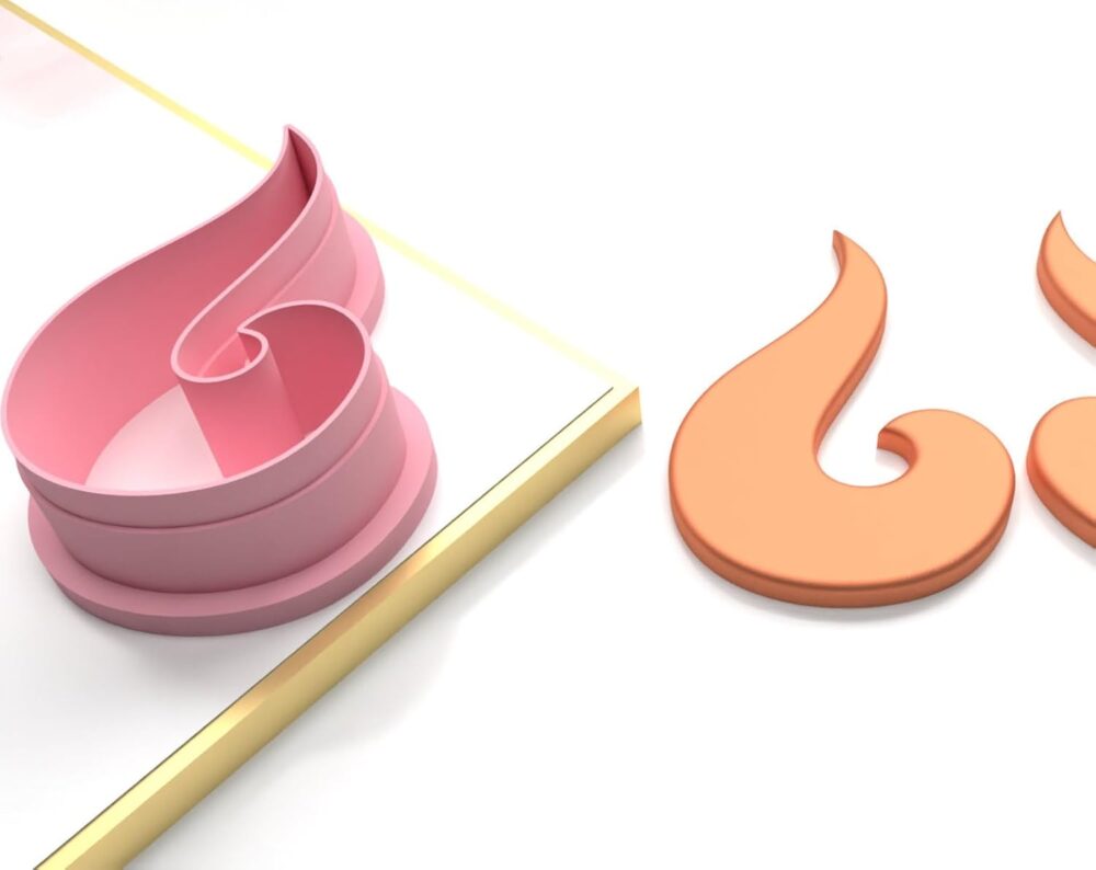 Curved Flame Polymer Clay Cutters