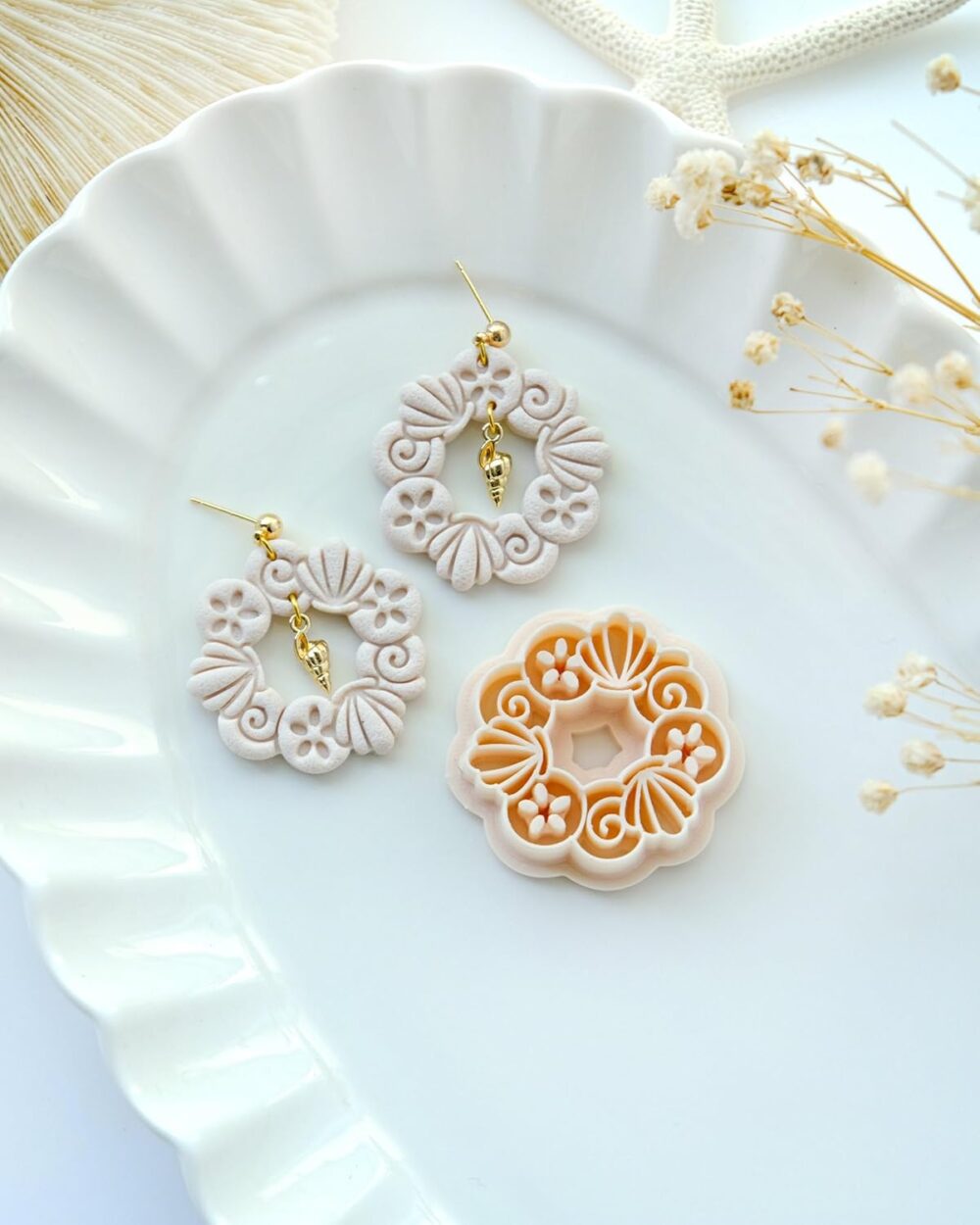 Polymer Clay Earring Cutters | Coastal Seashell