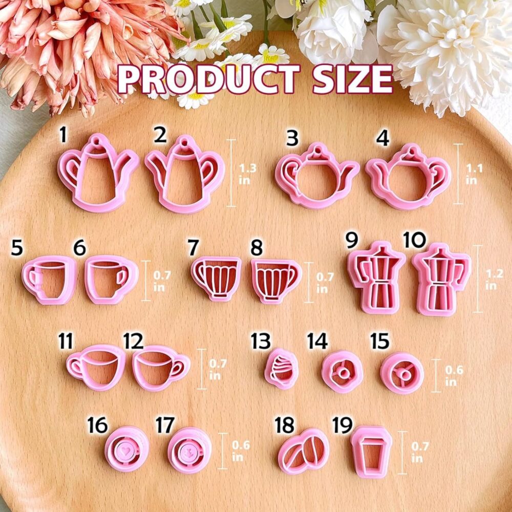 Coffee Polymer Clay Cutters, 19 Shapes