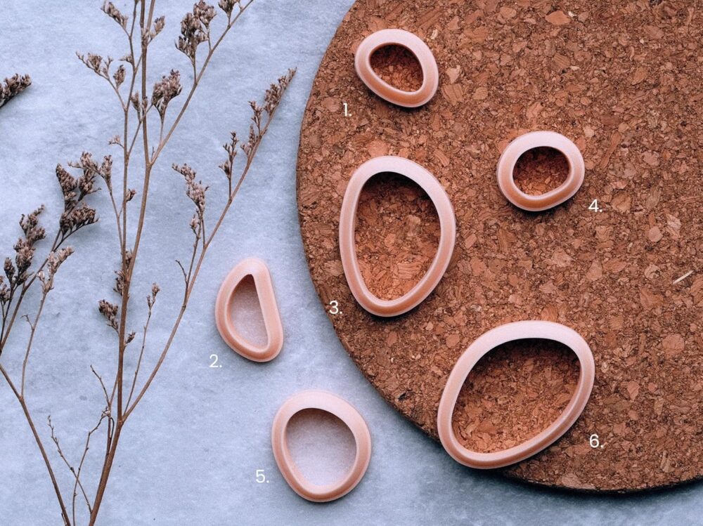 Organic Shape Polymer Clay Cutters Set/Pebbles