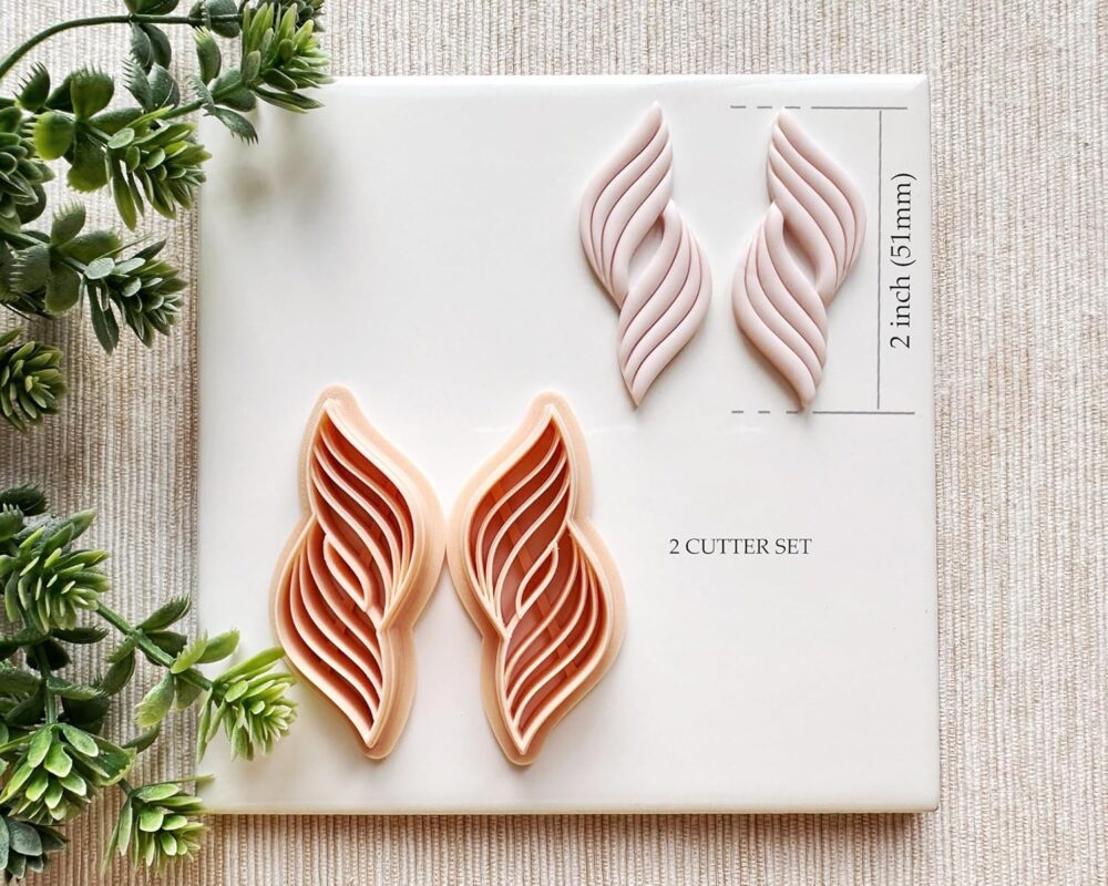 Twisting Hourglass Spring Clay Cutter, Embossing Polymer Clay Cutter, Detailed Debossing Cutter for Clay