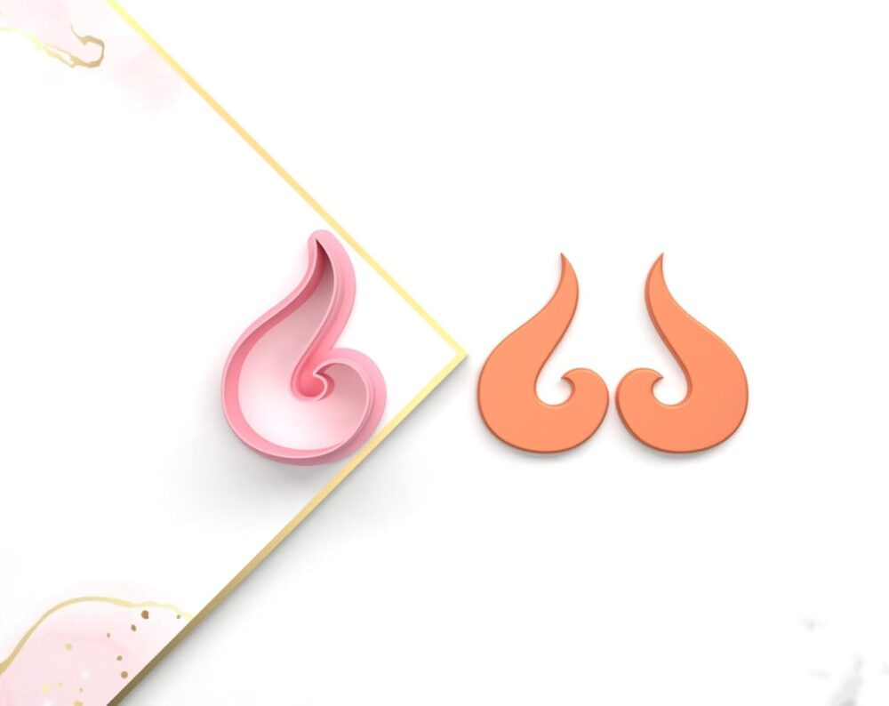 Curved Flame Polymer Clay Cutters