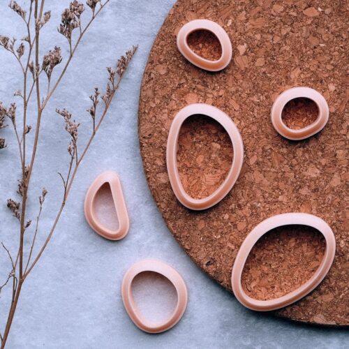 Organic Shape Polymer Clay Cutters Set/Pebbles