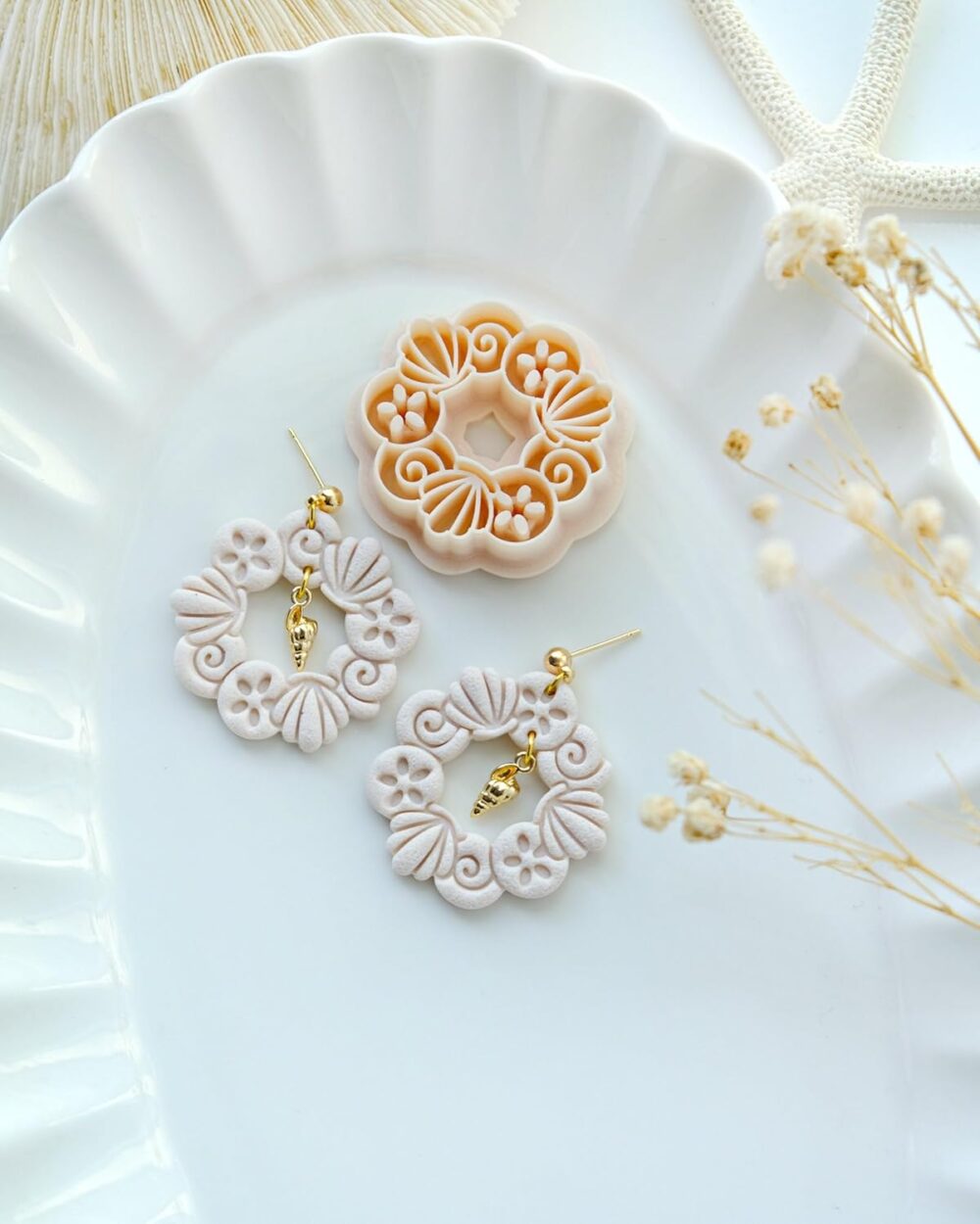 Polymer Clay Earring Cutters | Coastal Seashell